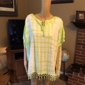 Vibrant tie-dyed CHAPS tunic top